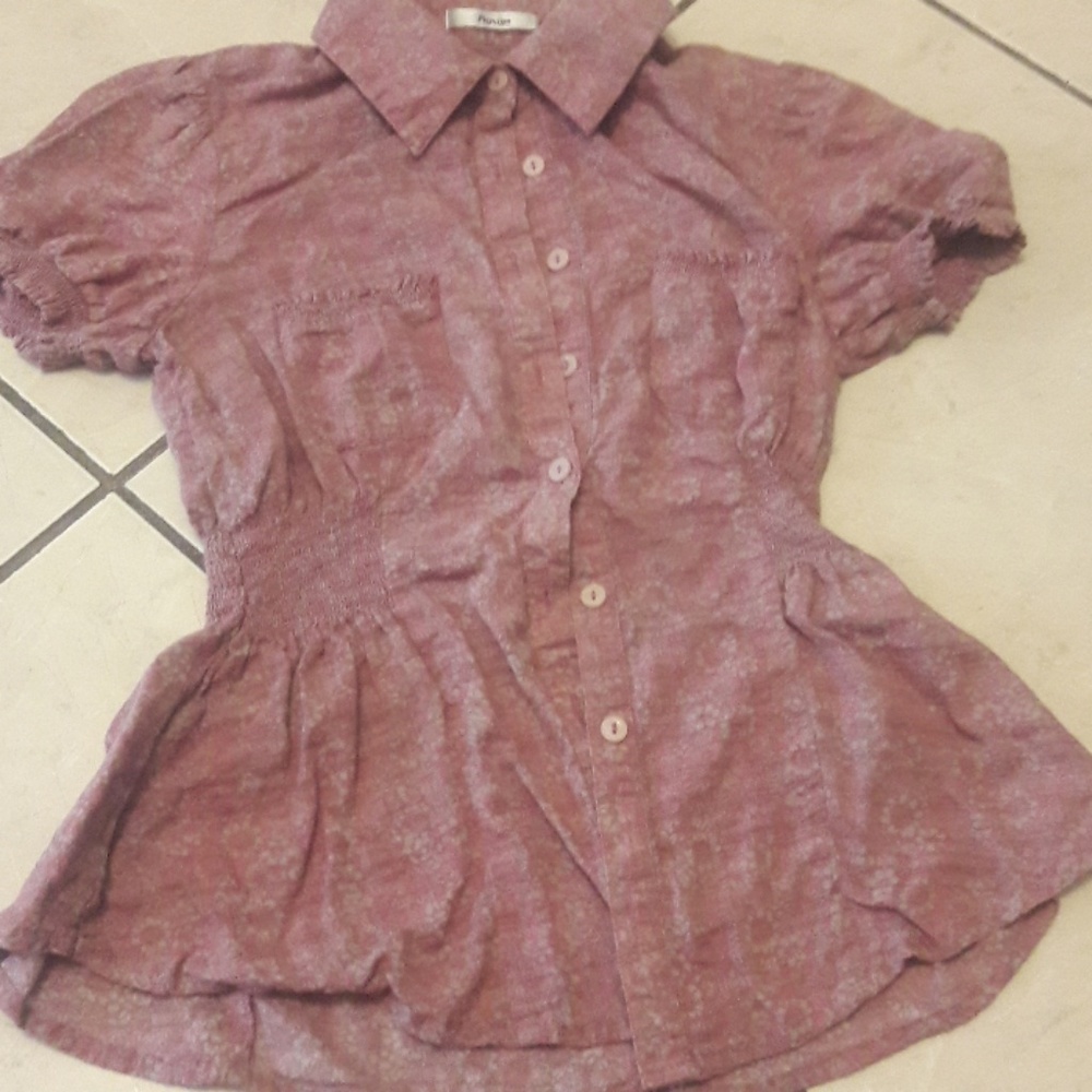 Papaya button shirt as small